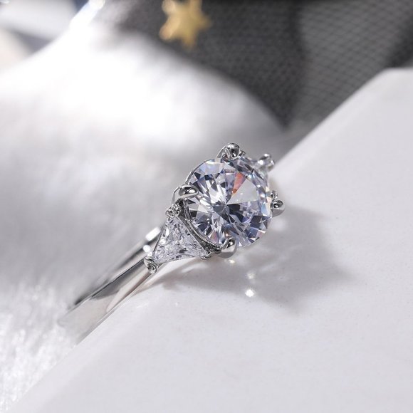 🔥OVAL CUT SILVER SOLITAIRE PROMISE WEDDING ENGAGEMENT RINGS, K762 - Picture 4 of 7